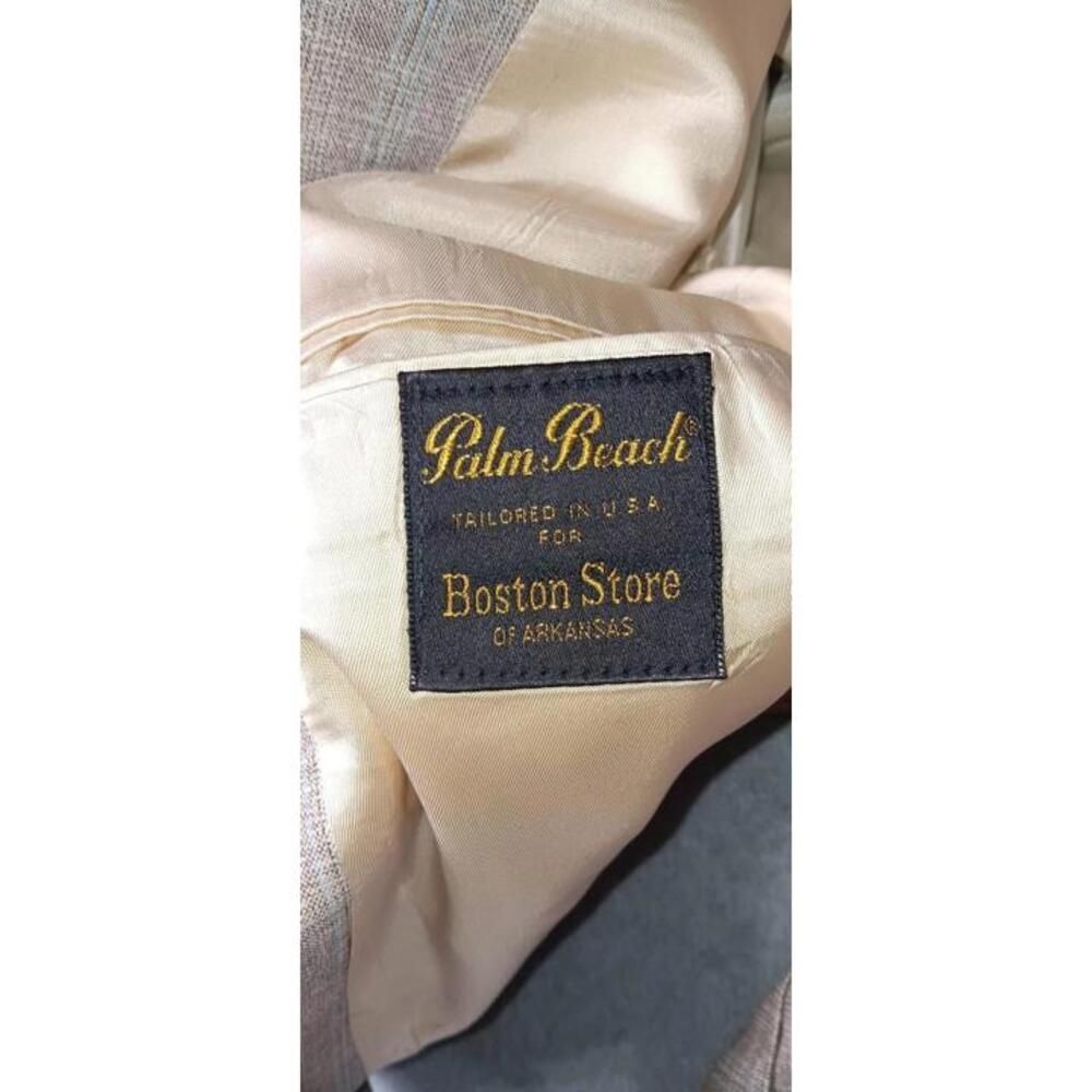Vintage Palm Beach Blazer Jacket Mens Large Biege Grey Button Up Pockets... - Picture 10 of 12